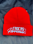 Red trocas perronas beanie