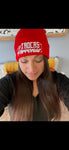 Red trocas perronas beanie